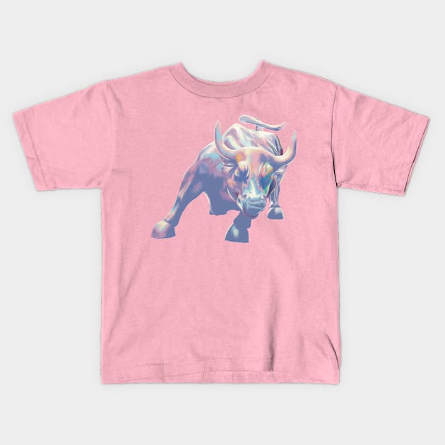 The Charging Bull of Wall Street Kids T-Shirt by Art And Soul